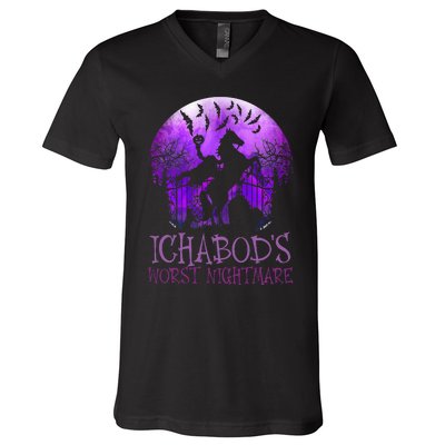 IchabodS Worst Nightmare Headless Horseman Halloween V-Neck T-Shirt