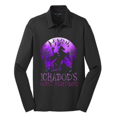 IchabodS Worst Nightmare Headless Horseman Halloween Silk Touch Performance Long Sleeve Polo