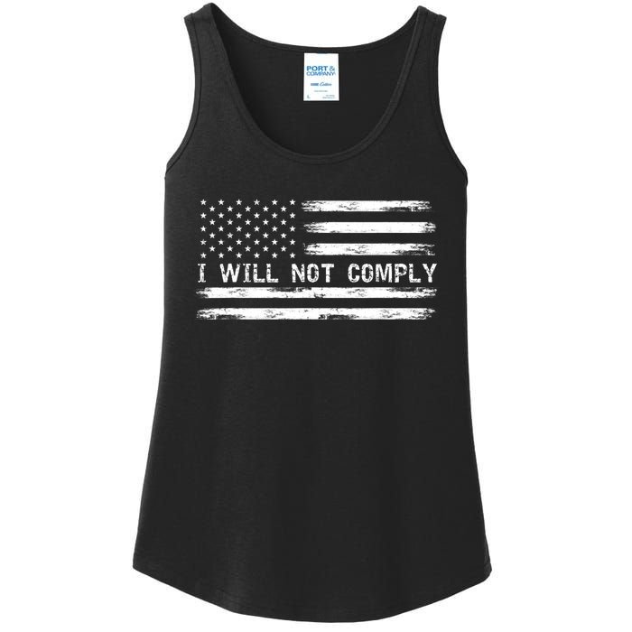 I Will Not Comply Funny Gift Ladies Essential Tank