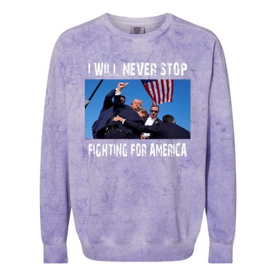 I Will Never Stop Donald Trump Supporter Assassination Colorblast Crewneck Sweatshirt