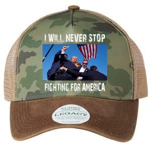 I Will Never Stop Donald Trump Supporter Assassination Legacy Tie Dye Trucker Hat