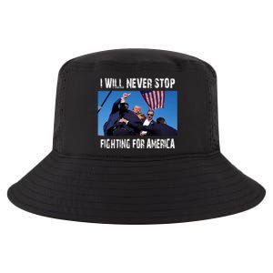 I Will Never Stop Donald Trump Supporter Assassination Cool Comfort Performance Bucket Hat