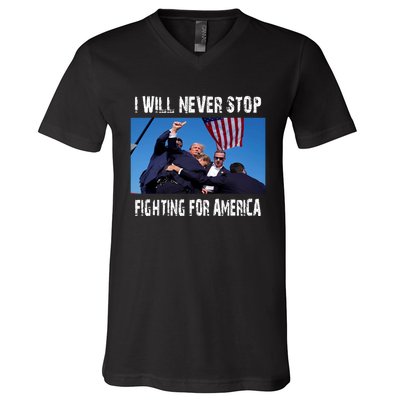 I Will Never Stop Donald Trump Supporter Assassination V-Neck T-Shirt