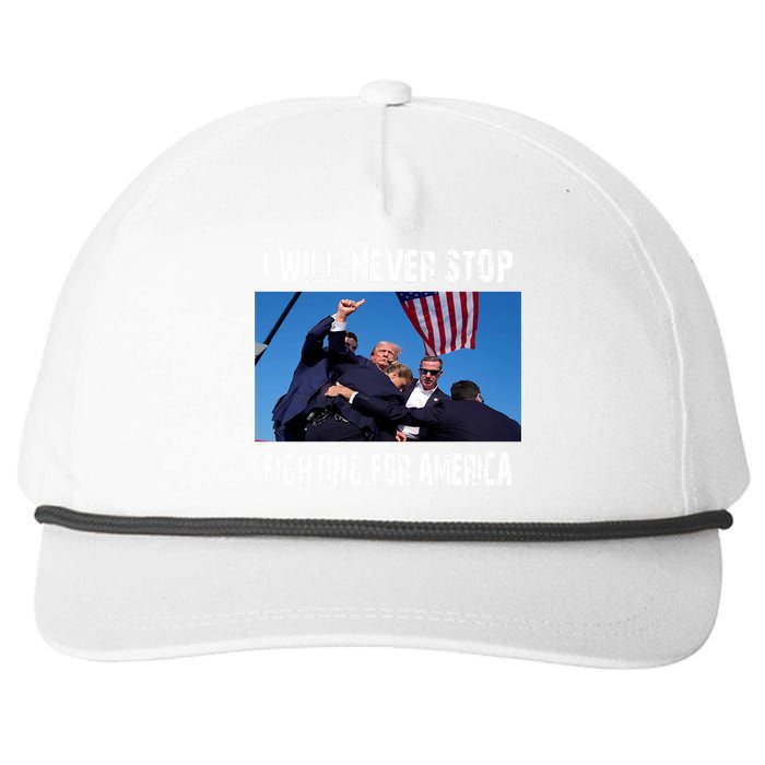 I Will Never Stop Donald Trump Supporter Assassination Snapback Five-Panel Rope Hat