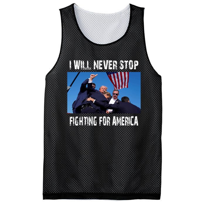 I Will Never Stop Donald Trump Supporter Assassination Mesh Reversible Basketball Jersey Tank