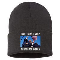 I Will Never Stop Donald Trump Supporter Assassination Sustainable Knit Beanie