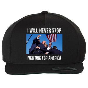 I Will Never Stop Donald Trump Supporter Assassination Wool Snapback Cap