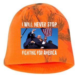 I Will Never Stop Donald Trump Supporter Assassination Kati - Camo Knit Beanie