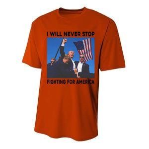 I Will Never Stop Fighting For America Performance Sprint T-Shirt