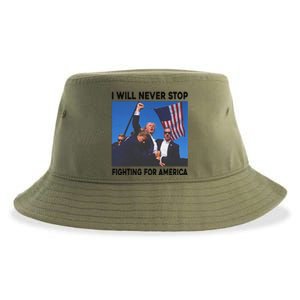 I Will Never Stop Fighting For America Sustainable Bucket Hat