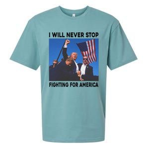 I Will Never Stop Fighting For America Sueded Cloud Jersey T-Shirt