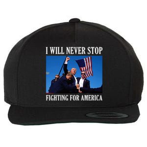 I Will Never Stop Fighting For America Wool Snapback Cap