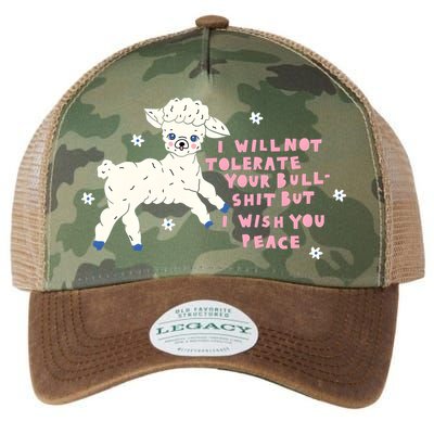 I Will Not Tolerate Your Bull Shit But I Wish You Peace Legacy Tie Dye Trucker Hat