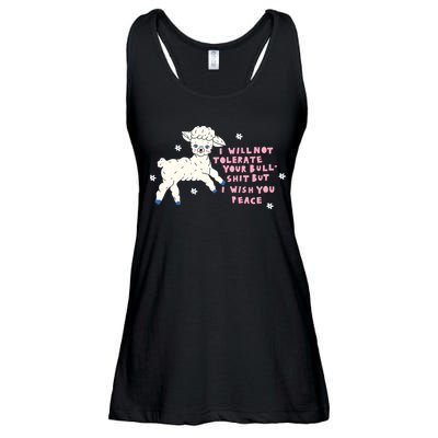I Will Not Tolerate Your Bull Shit But I Wish You Peace Ladies Essential Flowy Tank