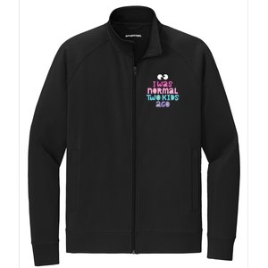 I Was Normal Two Kids Ago Funny Mom Gift Stretch Full-Zip Cadet Jacket