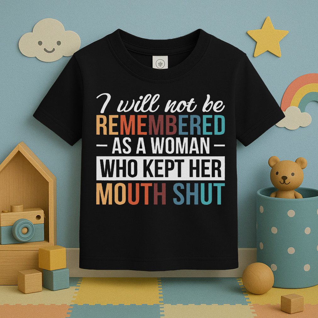 I Will Not Be Remembered As A Woman Who Kept Her Mouth Shut Toddler T-Shirt