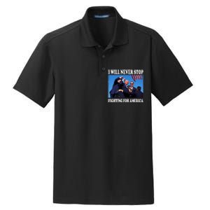 I Will Never Stop Fighting For America Dry Zone Grid Polo