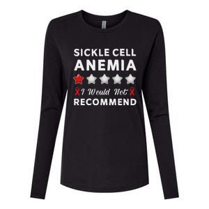 I Would Not Recommend Sickle Cell Anemia Awareness Gift Womens Cotton Relaxed Long Sleeve T-Shirt