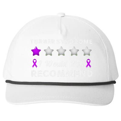 I Would Not Recommend Funny Turner Syndrome Awareness Gift Snapback Five-Panel Rope Hat