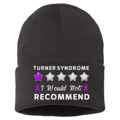 I Would Not Recommend Funny Turner Syndrome Awareness Gift Sustainable Knit Beanie