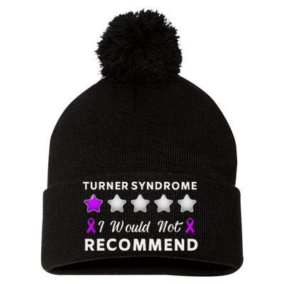 I Would Not Recommend Funny Turner Syndrome Awareness Gift Pom Pom 12in Knit Beanie