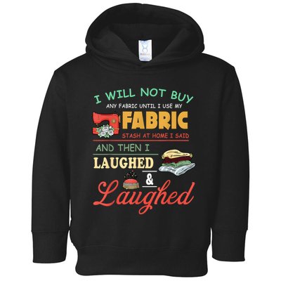 I Will Not Buy Any Fabric Untill I Use My Fabric Toddler Hoodie