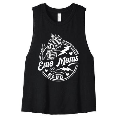 It Was Never A Phase Emo Moms Club MotherS Day Skeleton Women's Racerback Cropped Tank