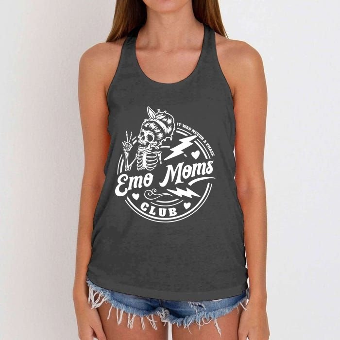 It Was Never A Phase Emo Moms Club MotherS Day Skeleton Women's Knotted Racerback Tank