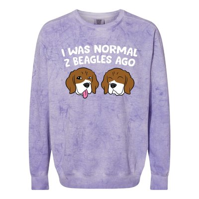 I Was Normal 2 Beagles Ago Funny Beagle Puppies Beagle Dog Colorblast Crewneck Sweatshirt