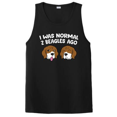 I Was Normal 2 Beagles Ago Funny Beagle Puppies Beagle Dog PosiCharge Competitor Tank