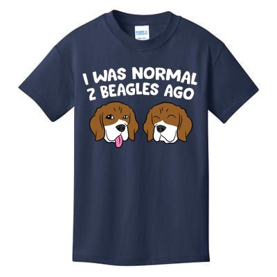 I Was Normal 2 Beagles Ago Funny Beagle Puppies Beagle Dog Kids T-Shirt