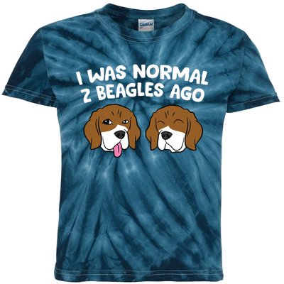 I Was Normal 2 Beagles Ago Funny Beagle Puppies Beagle Dog Kids Tie-Dye T-Shirt