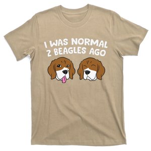 I Was Normal 2 Beagles Ago Funny Beagle Puppies Beagle Dog T-Shirt