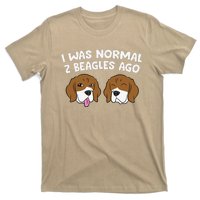 I Was Normal 2 Beagles Ago Funny Beagle Puppies Beagle Dog T-Shirt