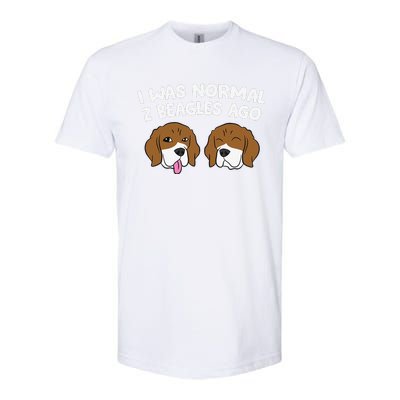 I Was Normal 2 Beagles Ago Funny Beagle Puppies Beagle Dog Softstyle CVC T-Shirt