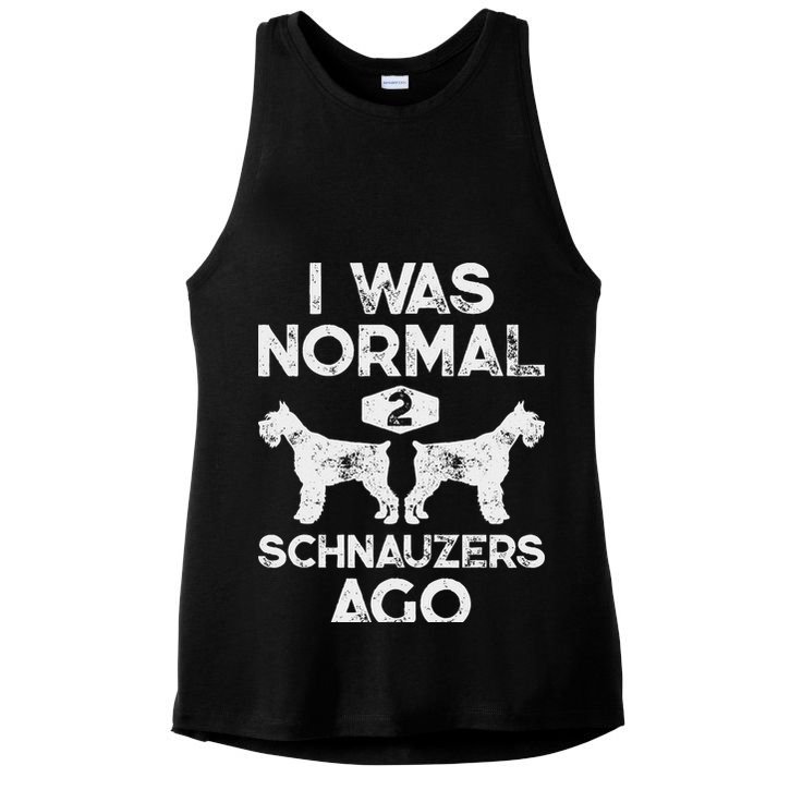 I Was Normal 2 Schnauzers Ago Funny Dog Lover Women Ladies PosiCharge Tri-Blend Wicking Tank