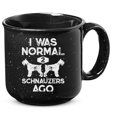 I Was Normal 2 Schnauzers Ago Funny Dog Lover Women 15oz Campfire Ceramic Mug