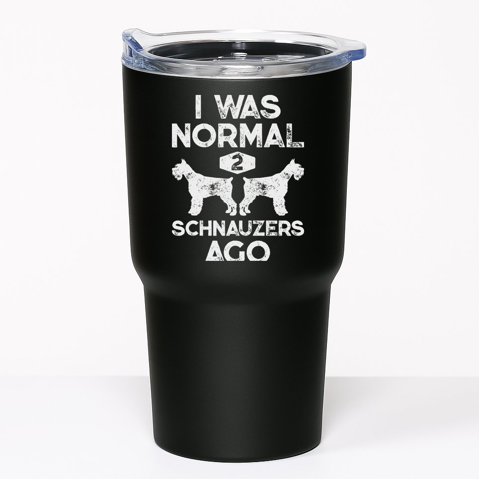 I Was Normal 2 Schnauzers Ago Funny Dog Lover Women Tumbler