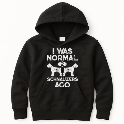 I Was Normal 2 Schnauzers Ago Funny Dog Lover Women Kids Hoodie