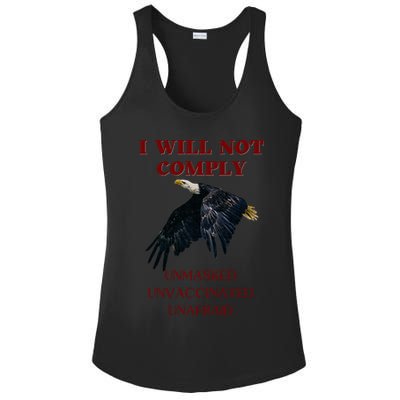 I Will Not Comply Anti Vaccine Mandate Anti Biden Ladies PosiCharge Competitor Racerback Tank