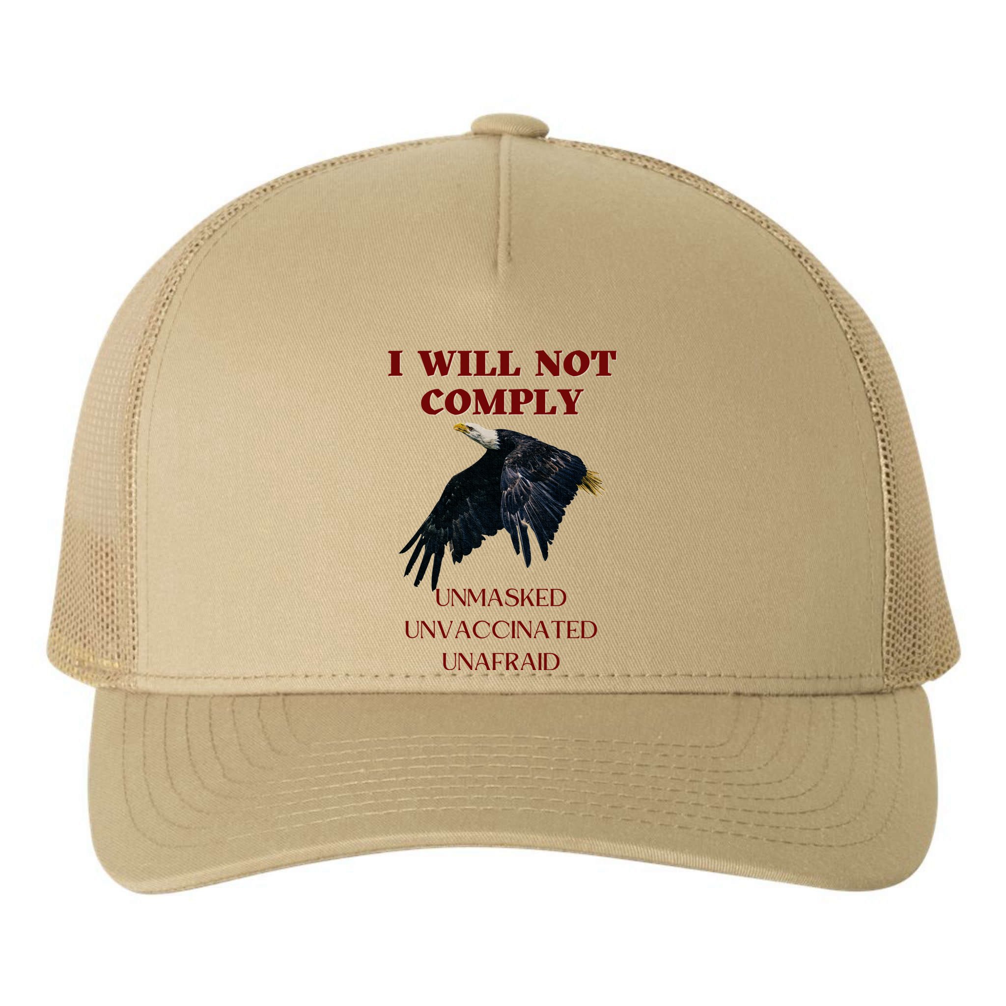 I Will Not Comply Anti Vaccine Mandate Anti Biden Yupoong Adult 5-Panel Trucker Hat