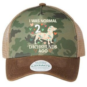 I Was Normal 2 Dachshunds Ago Floral Dachshund Dogs Lovers Legacy Tie Dye Trucker Hat