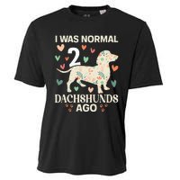 I Was Normal 2 Dachshunds Ago Floral Dachshund Dogs Lovers Cooling Performance Crew T-Shirt