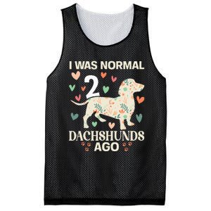 I Was Normal 2 Dachshunds Ago Floral Dachshund Dogs Lovers Mesh Reversible Basketball Jersey Tank