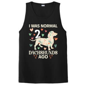 I Was Normal 2 Dachshunds Ago Floral Dachshund Dogs Lovers PosiCharge Competitor Tank