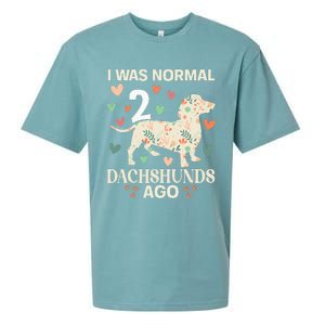 I Was Normal 2 Dachshunds Ago Floral Dachshund Dogs Lovers Sueded Cloud Jersey T-Shirt