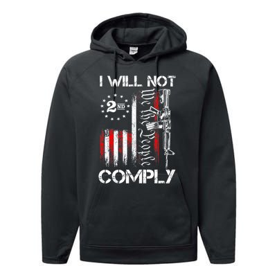 I Will Not Comply 2nd Amendment Gun Owner Performance Fleece Hoodie