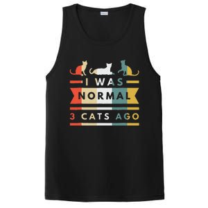 I Was Normal Three Cats Ago Funny Cat Lover PosiCharge Competitor Tank