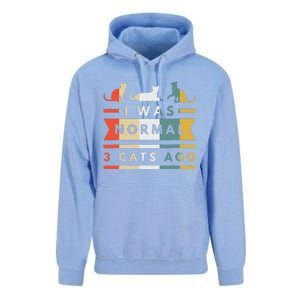 I Was Normal Three Cats Ago Funny Cat Lover Unisex Surf Hoodie