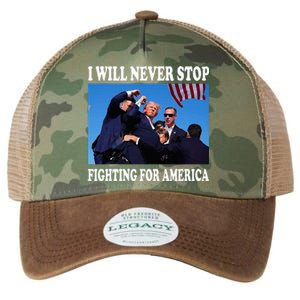 I Will Never Stop Fighting For America Legacy Tie Dye Trucker Hat